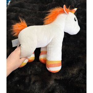 Build-A-Bear Candy Corn Unicorn Halloween Plush Orange White